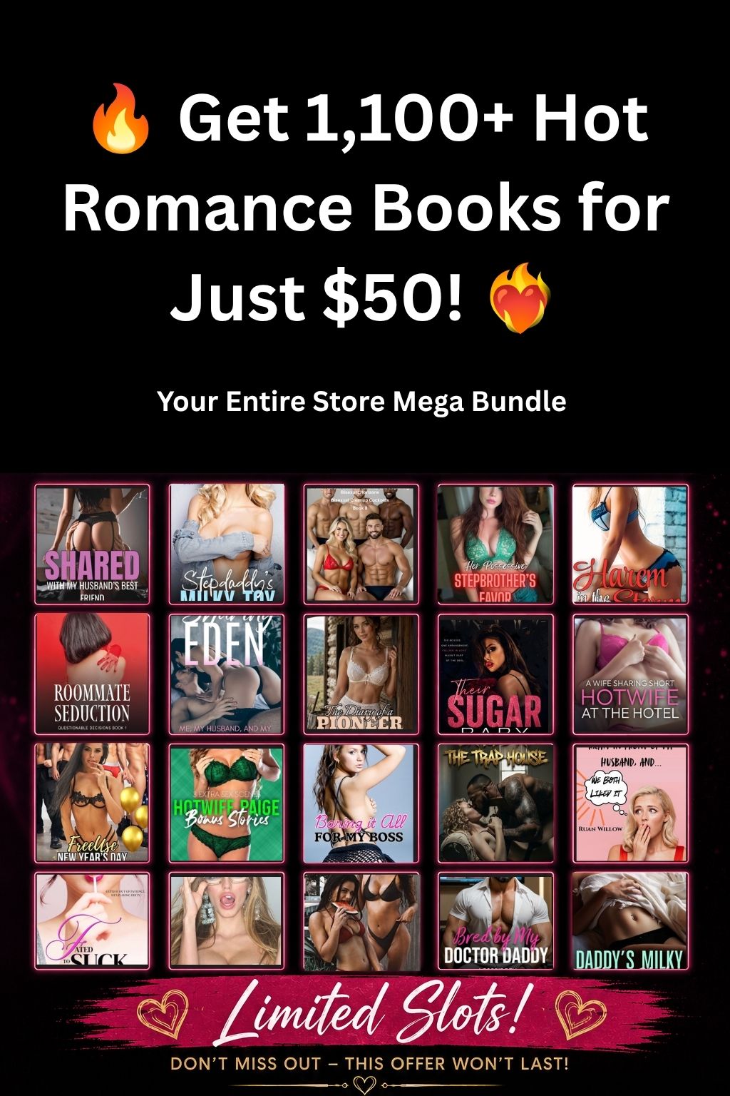 🔥 1,100 Erotica Romance Books for Just $50 This Weekend!