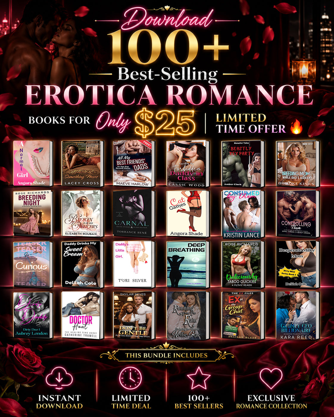 100+ Bestselling Erotica Romance Books — Only $25 (Limited Time)